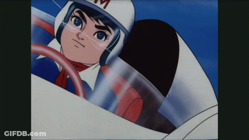 A Cartoon Character Wearing A Helmet With A Letter M On It GIF