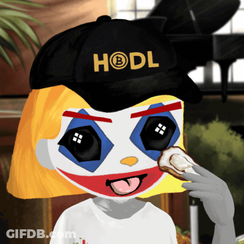 A Cartoon Character Wearing A Hodl Hat GIF