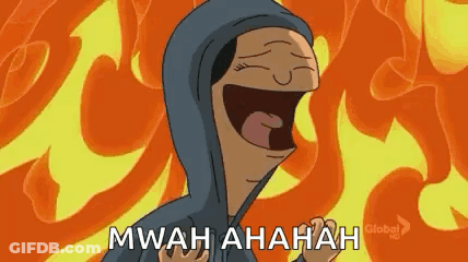 A Cartoon Character Wearing A Hoodie Is Laughing In Front Of A Fire . GIF