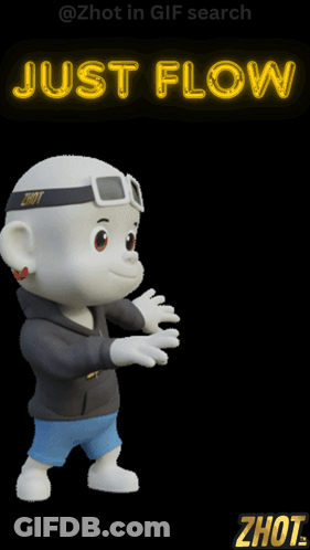 A Cartoon Character Wearing A Hoodie That Says Zhot GIF