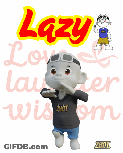 A Cartoon Character Wearing A Hoodie That Says Zhot On It GIF