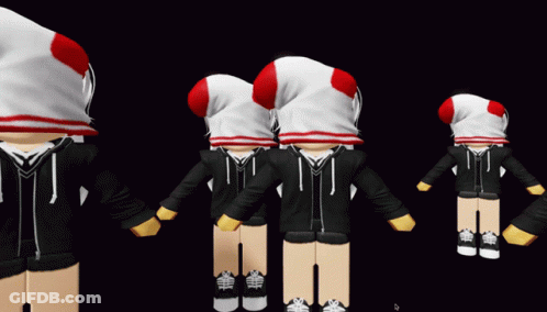 A Cartoon Character Wearing A Hoodie With A Candy Cane Hat On Their Head GIF