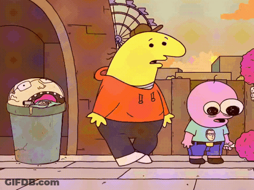 A Cartoon Character Wearing A Hoodie With The Letter G On It GIF