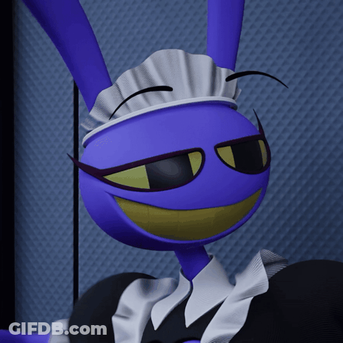 A Cartoon Character Wearing A Maid Outfit And Sunglasses GIF