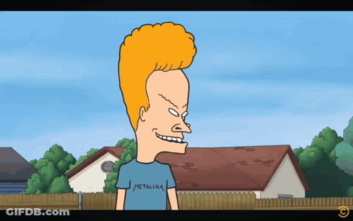 A Cartoon Character Wearing A Metallica Shirt GIF