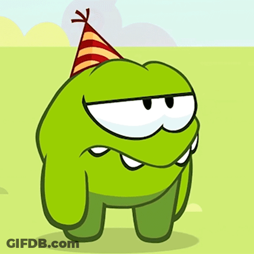 A Cartoon Character Wearing A Party Hat Looks Angry GIF