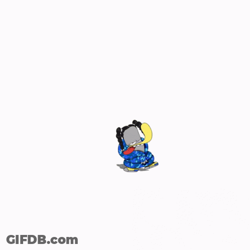 A Cartoon Character Wearing A Purple Hoodie Stands Next To Another Cartoon Character GIF