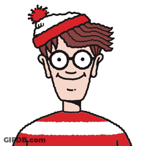 A Cartoon Character Wearing A Red And White Striped Shirt And Hat GIF