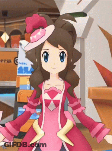 A Cartoon Character Wearing A Red Dress And A Hat GIF