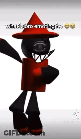 A Cartoon Character Wearing A Red Hat And A Red Shirt Is Standing In Front Of A White Background . GIF