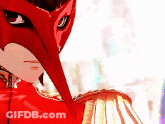 A Cartoon Character Wearing A Red Mask And Gold Gloves GIF