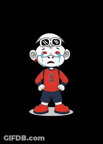 A Cartoon Character Wearing A Red Shirt With An A On It GIF