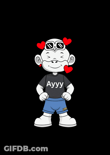 A Cartoon Character Wearing A Shirt That Says Ayuu GIF