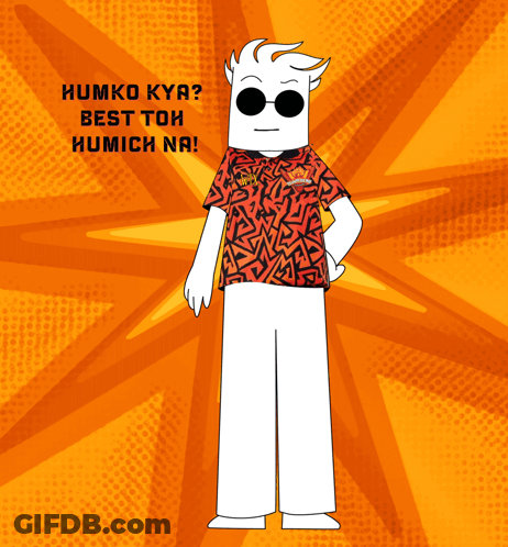 A Cartoon Character Wearing A Shirt That Says Humko Kya GIF
