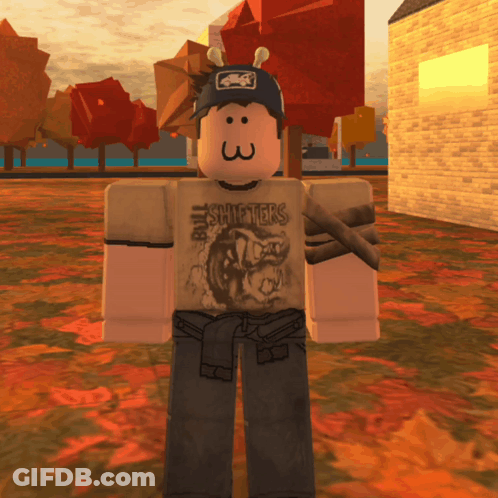 A Cartoon Character Wearing A Shirt That Says Shitters GIF