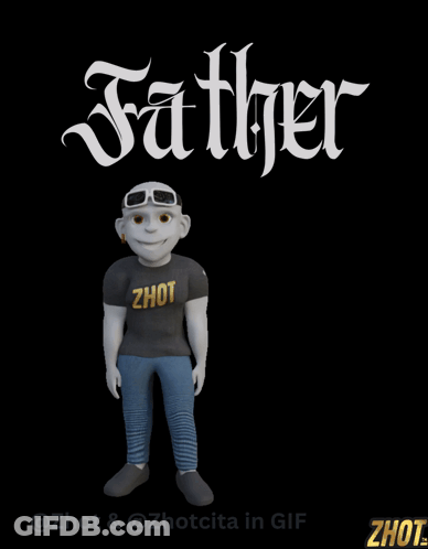 A Cartoon Character Wearing A Shirt That Says Zhot GIF