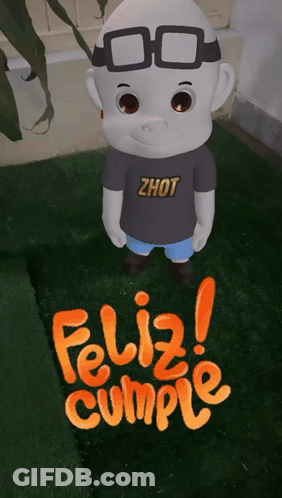 A Cartoon Character Wearing A Shirt That Says ' Zhout ' On It GIF
