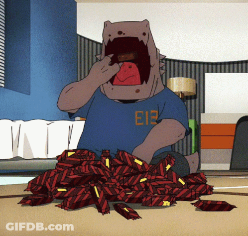 A Cartoon Character Wearing A Shirt With The Number E12 On It GIF