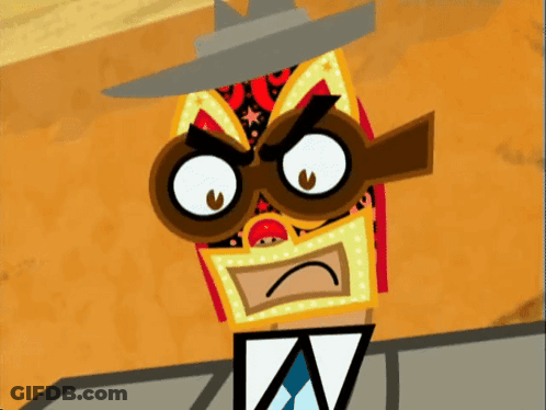 A Cartoon Character Wearing A Sombrero And A Mask With The Letter A On His Shirt GIF
