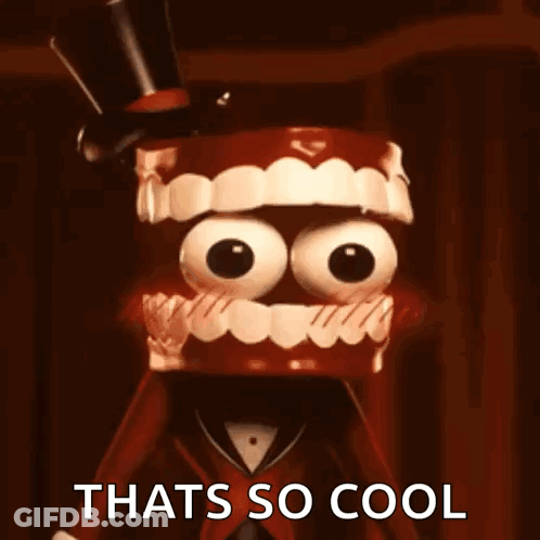 A Cartoon Character Wearing A Top Hat And A Bow Tie Says That 'S So Cool GIF