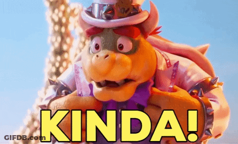 A Cartoon Character Wearing A Top Hat And A Purple Tie Says Kinda . GIF