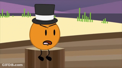 A Cartoon Character Wearing A Top Hat Is Sitting On A Wooden Stump GIF