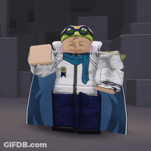 A Cartoon Character Wearing A White Jacket And A Blue Cape Holds A Piece Of Bread GIF