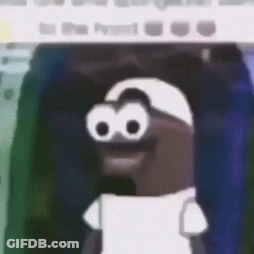 A Cartoon Character Wearing A White Shirt And A White Hat GIF