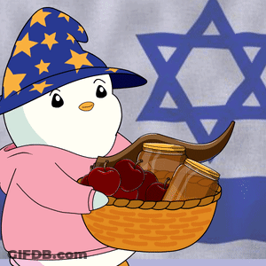 A Cartoon Character Wearing A Wizard Hat Holds A Basket Of Apples GIF