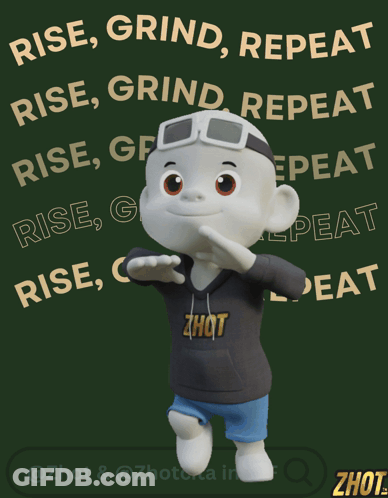 A Cartoon Character Wearing A Zhot Sweatshirt Stands In Front Of A Green Background GIF
