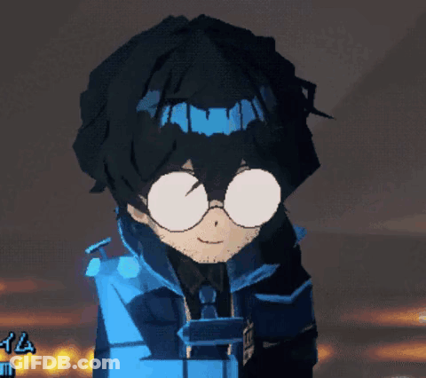A Cartoon Character Wearing Glasses And A Headband With The Number 14 On It GIF
