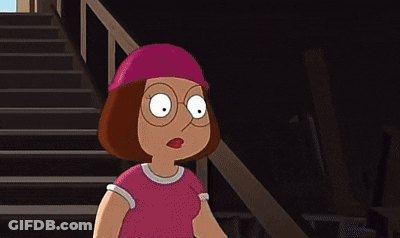 A Cartoon Character Wearing Glasses And A Pink Hat Is Standing On A Set Of Stairs GIF