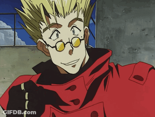 A Cartoon Character Wearing Glasses And A Red Jacket Smiles GIF