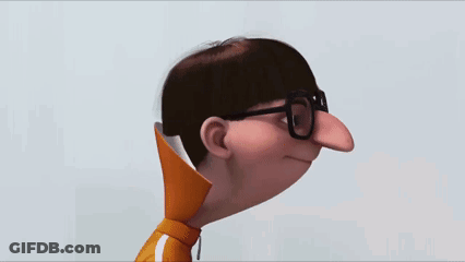 A Cartoon Character Wearing Glasses And A Yellow Shirt Looks Angry GIF