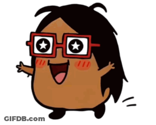 A Cartoon Character Wearing Glasses With A Star On The Lens GIF
