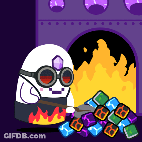 A Cartoon Character Wearing Goggles Is Standing In Front Of A Pile Of Blocks GIF