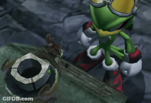 A Cartoon Character Wearing Goggles Is Working On A Machine GIF