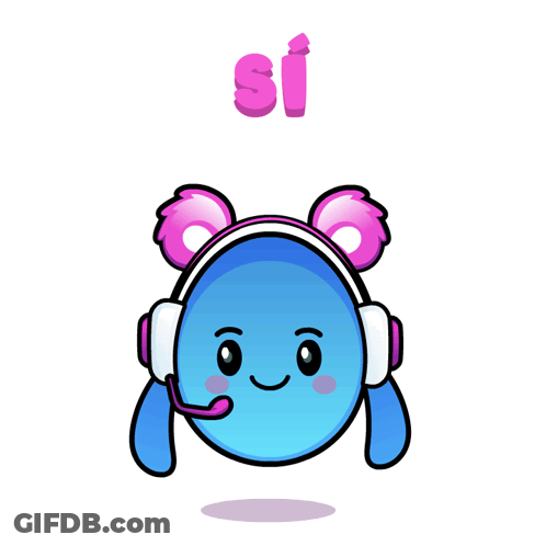 A Cartoon Character Wearing Headphones And Giving A Thumbs Up With The Word Si Above Him GIF
