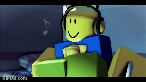A Cartoon Character Wearing Headphones And Smiling GIF