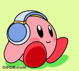 A Cartoon Character Wearing Headphones Is Sitting On A Green Surface GIF