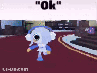 A Cartoon Character Wearing Headphones Is Walking Down A Street And Says `` Ok '' . GIF