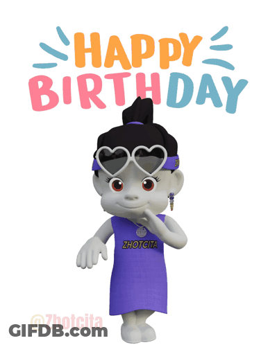 A Cartoon Character Wearing Heart Shaped Sunglasses And A Shirt That Says Zhotcita GIF