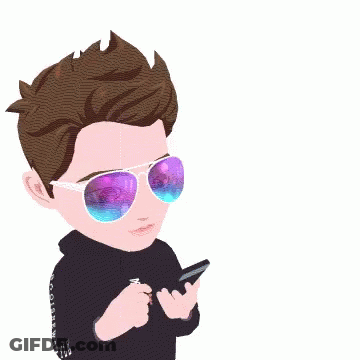 A Cartoon Character Wearing Sunglasses And A Black Shirt With The Word Style On The Sleeve GIF