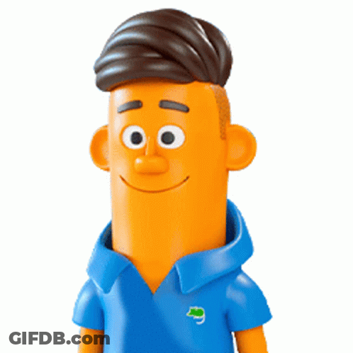A Cartoon Character Wearing Sunglasses And A Blue Polo Shirt GIF