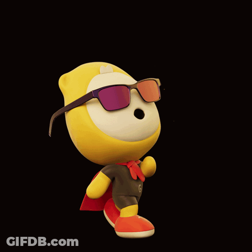 A Cartoon Character Wearing Sunglasses And A Cape With The Word Chilling Below Him GIF