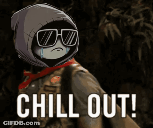 A Cartoon Character Wearing Sunglasses And A Hooded Jacket Says Chill Out GIF