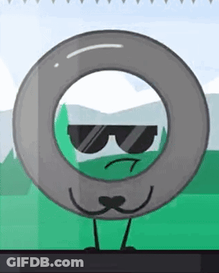 A Cartoon Character Wearing Sunglasses And A Mustache Is A Tire . GIF