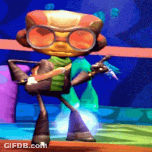 A Cartoon Character Wearing Sunglasses And A Scarf Is Holding A Gun . GIF