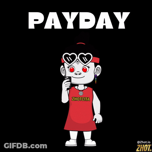 A Cartoon Character Wearing Sunglasses And A Shirt That Says Payday GIF