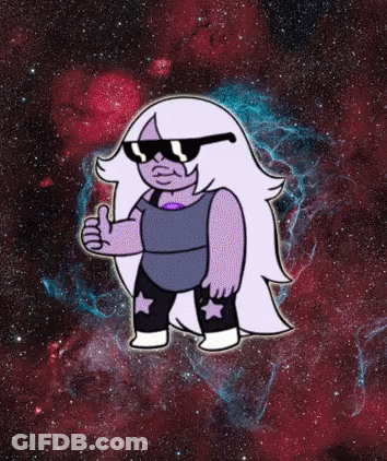 A Cartoon Character Wearing Sunglasses Is Giving A Thumbs Up Sign GIF